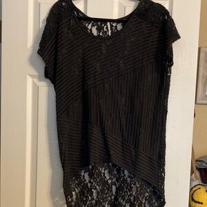 Free People Black Lace Top sz xs